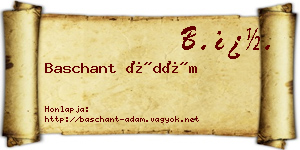 Baschant Ádám névjegykártya